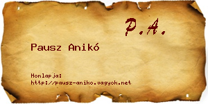 Pausz Anikó névjegykártya