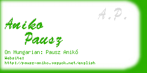 aniko pausz business card